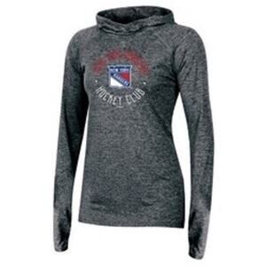 NHL Team New York Rangers Hoodie Women's Small Grey Dri Fit Thumb Hole